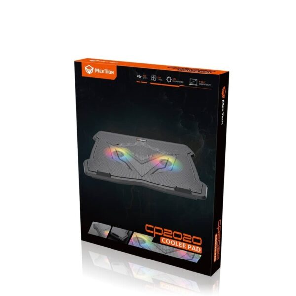 Meetion CP2020 RGB Gaming Cooling Pad – Adjustable Dual-Fan Laptop Cooler