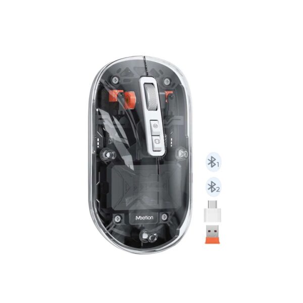 MEETION BTM005 Transparent Wireless Mouse – Dual Mode (2.4 GHz & Bluetooth)