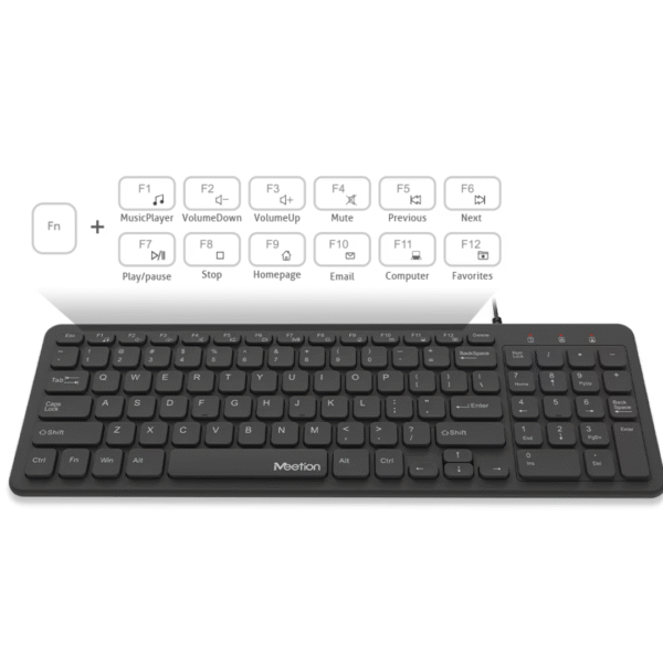 MEETION K410 Ultra Thin Chocolate Wired Keyboard