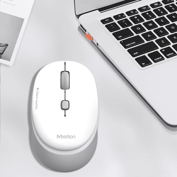 MEETION R571 Silent Wireless Mouse – 2.4 GHz, White