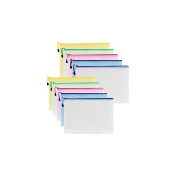 A4 Zipper File Bag – Waterproof Mesh Document Organizer
