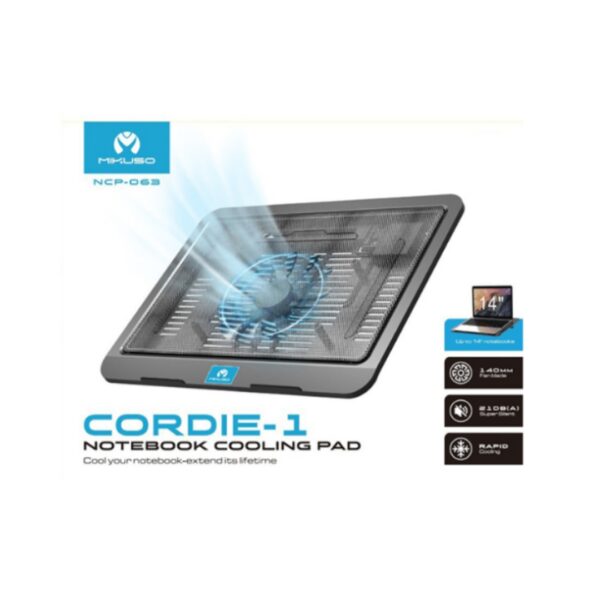 Mikuso NCP 063 Cordie 1 Laptop Cooling Pad (Single Fan, Blue LED)